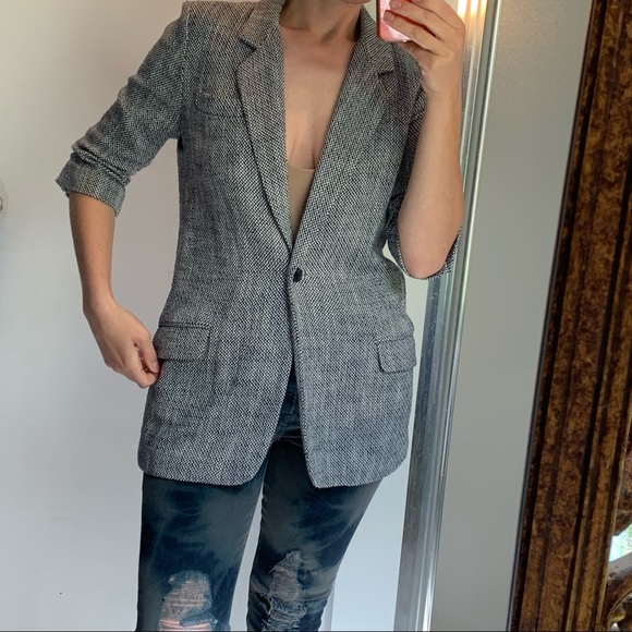 Elizabeth & James tweed longline 3/4 sleeve blazer - Picture 2 of 16